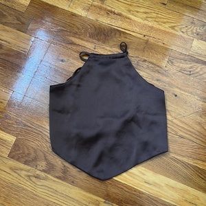 Garage Halter Satin Bandana Open Back Top